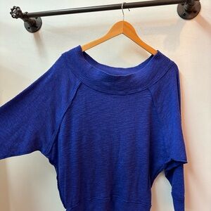 We The Free Blue off the shoulder long sleeve